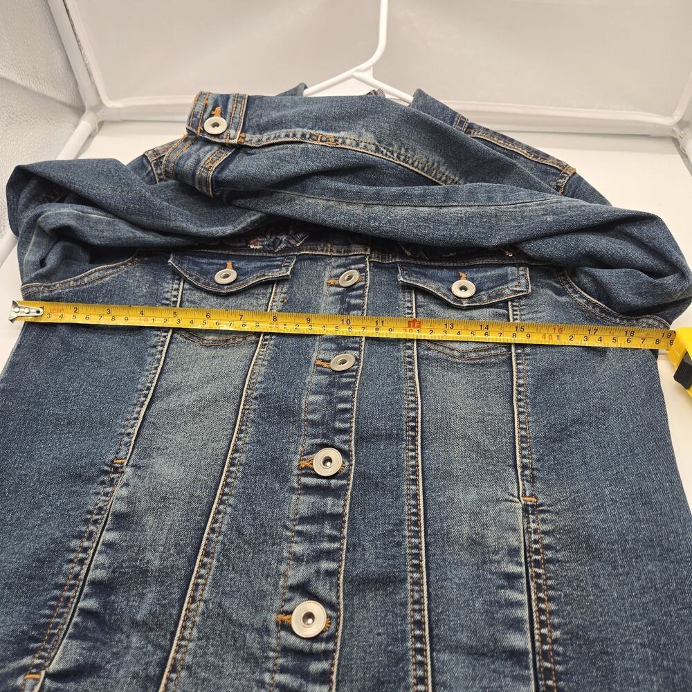 BACCINI Women’s Denim Jean Jacket Pockets Buttons Embroidered PS Boho Hippie Flo - Picture 7 of 10